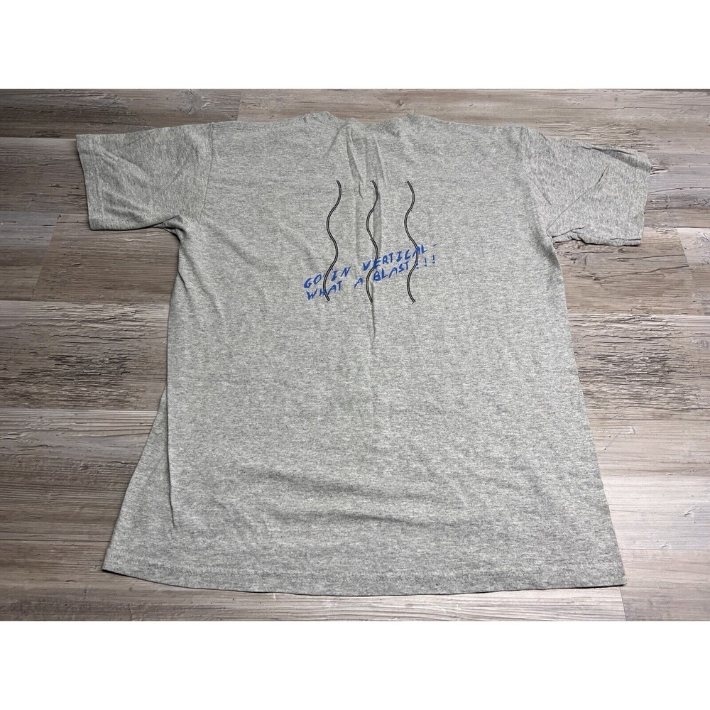 Vintage Snow Ski Souvenir T-Shirt Ski WI Social Club Back Hit Gray Size L